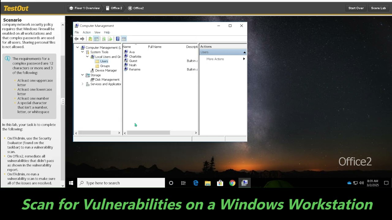 5.4.12 Scan for Vulnerabilities on a Windows Workstation (TestOut Lab)