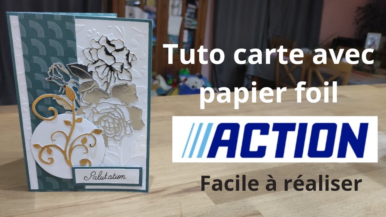 tuto carte avec du foil #scrapbooking #action #diy