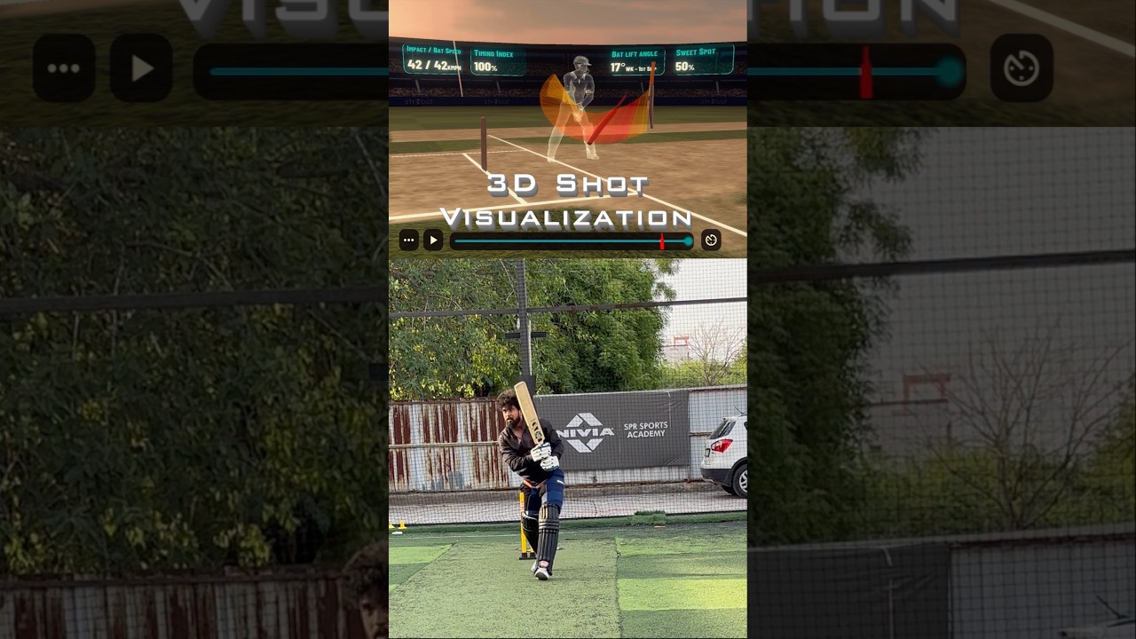 |Str8bat| AI Cricket Bat sensor🏏 | Bat speed, Bat angle, Bat impact, Sweet spot detection- 3D Elev8
