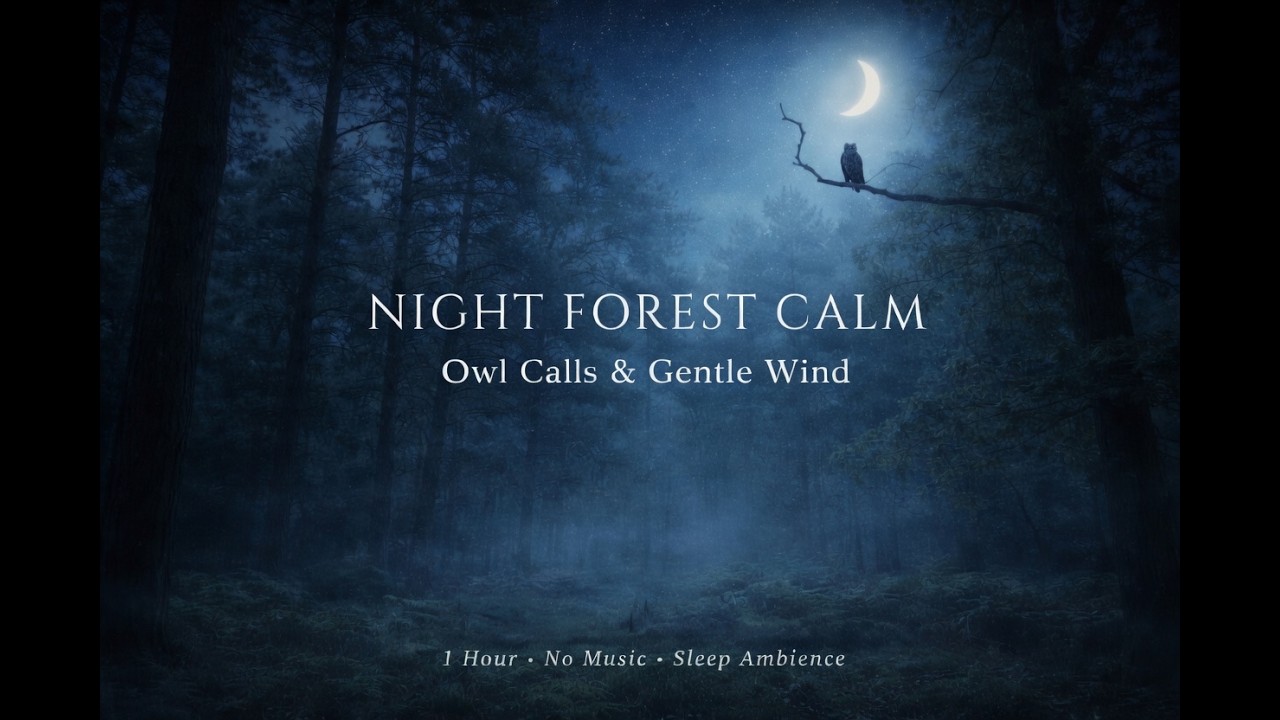 Night Forest Sounds 🦉 Calm Owl & Nature Ambience (No Music)