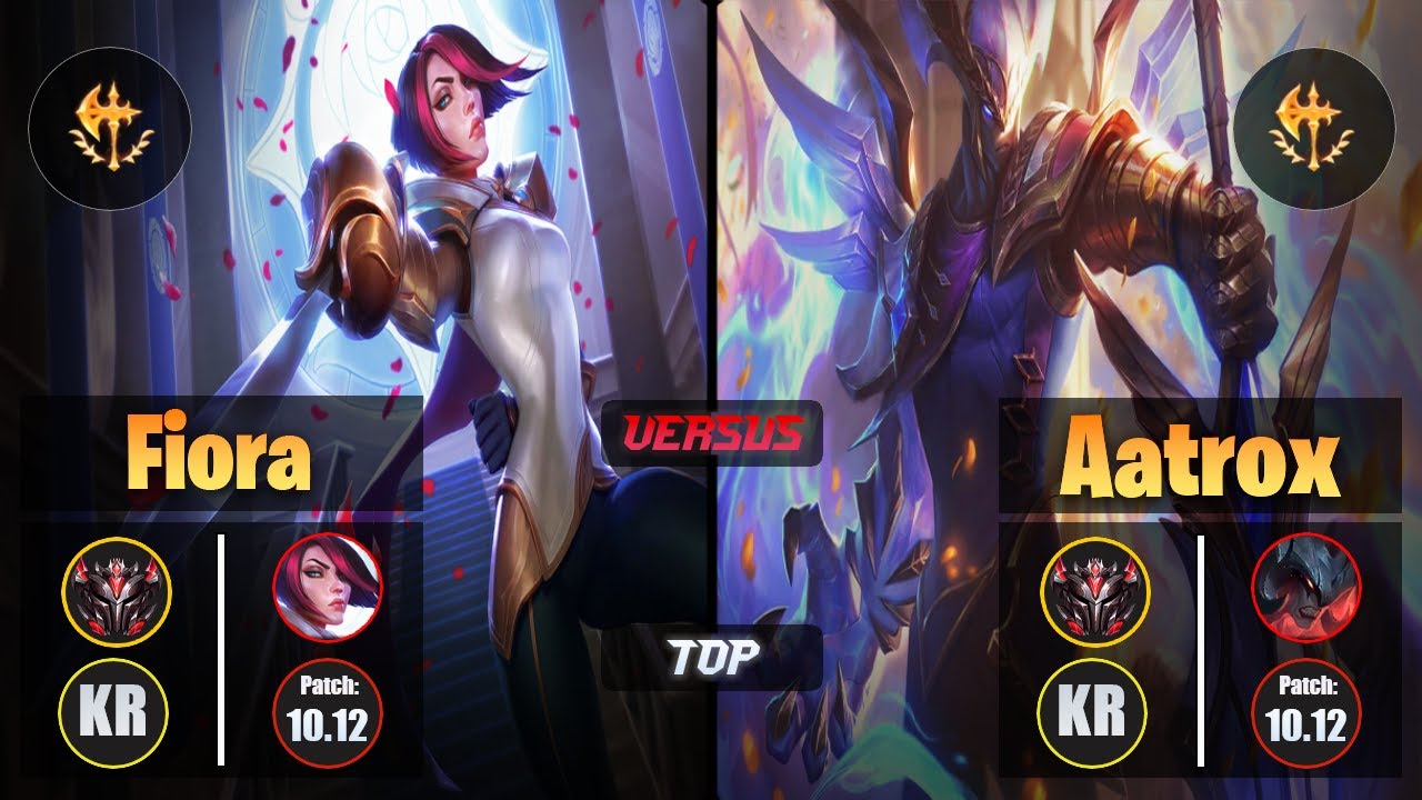 GrandMaster FIORA [Conqueror] (Top) VS  AATROX - Grandmaster KR Patch 10.12
