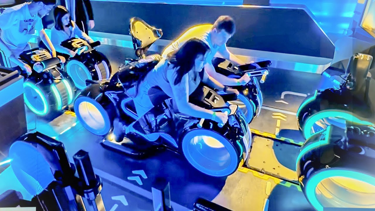 TRON RIDE POV - Lightcycle Run Roller Coaster - Disney World Magic Kingdom