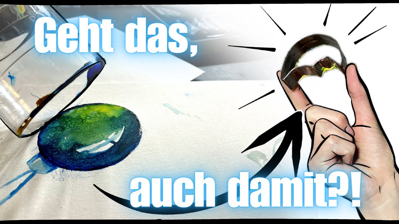 Kann man die Aquarell Glasdruck Technik auch einfach mit Ausstechformen machen?! KA 22/24💫