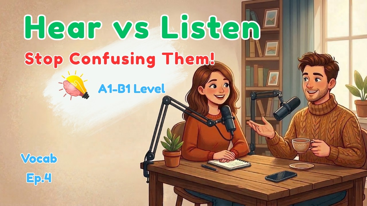 English Listening Practice: Hear vs. Listen | Story for Beginners to Improve Conversation Practice