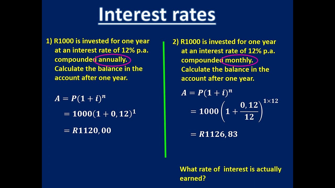 Financial Maths - Comparing Nominal & Effective Interest Rates