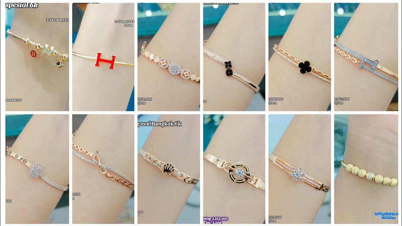 50 MODEL PERHIASAN GELANG EMAS 6K TERBARU 2025 | LATEST GOLD BRACELET DESIGN