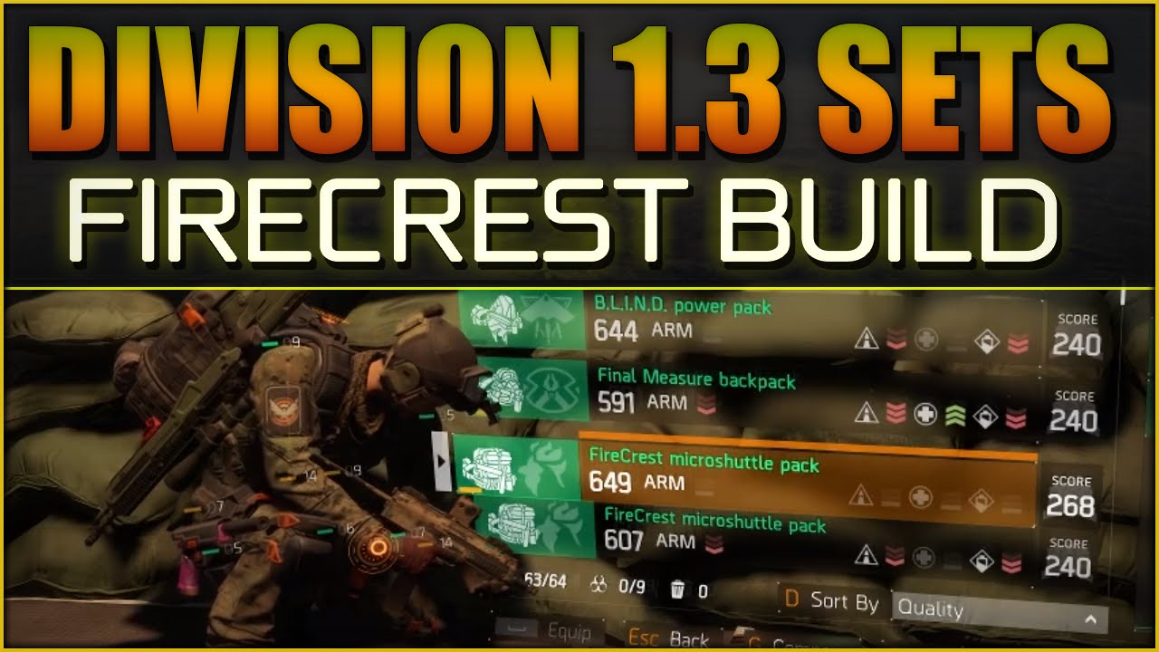 The Division - 1.3 - FireCrest Set Build - DPS/SkillPower