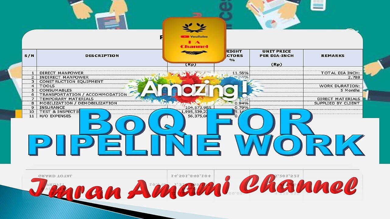 BoQ TEMPLATE FOR PIPELINE WORK-imran amami channel