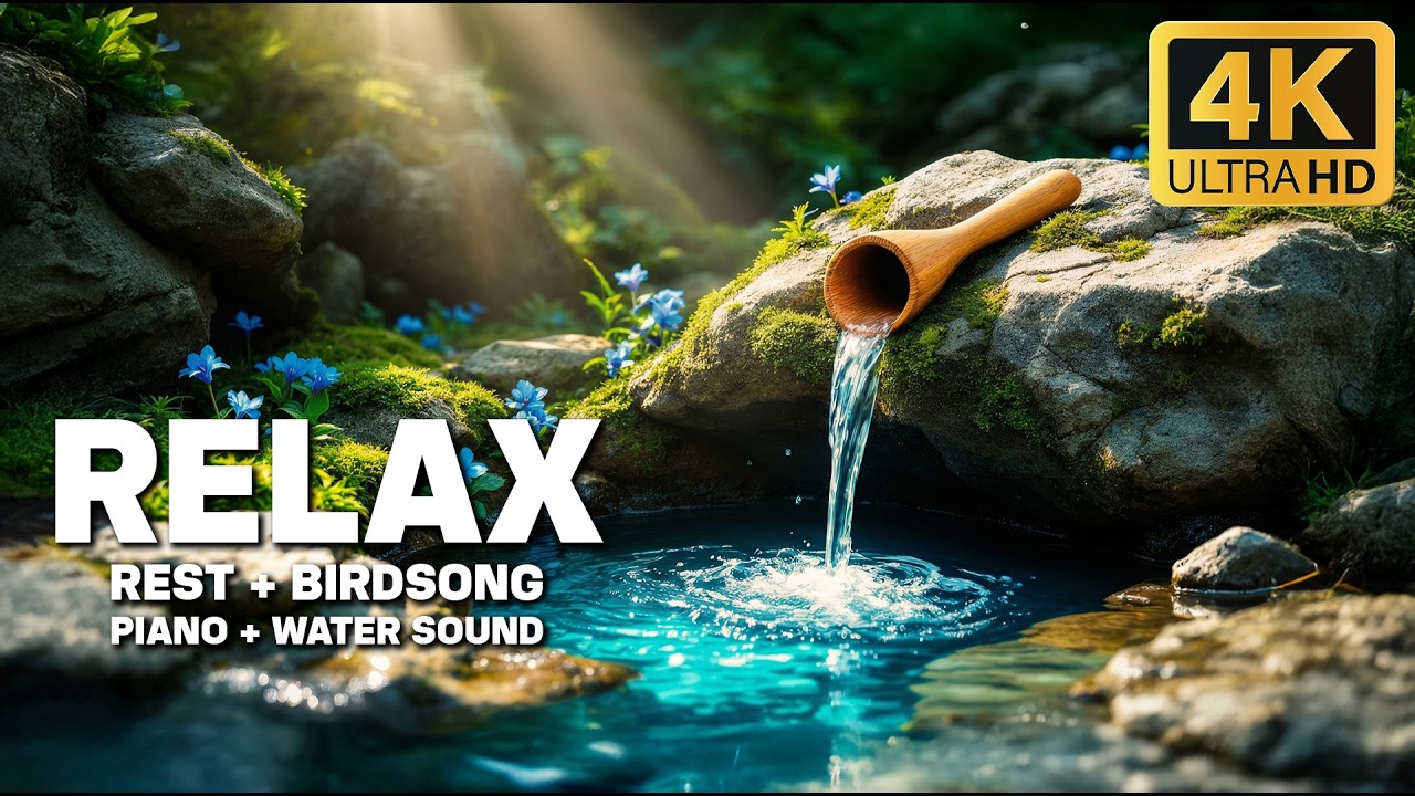 Soothing Bamboo Water Sounds 🌙 Healing Music for Deep Sleep and Mental Relaxation