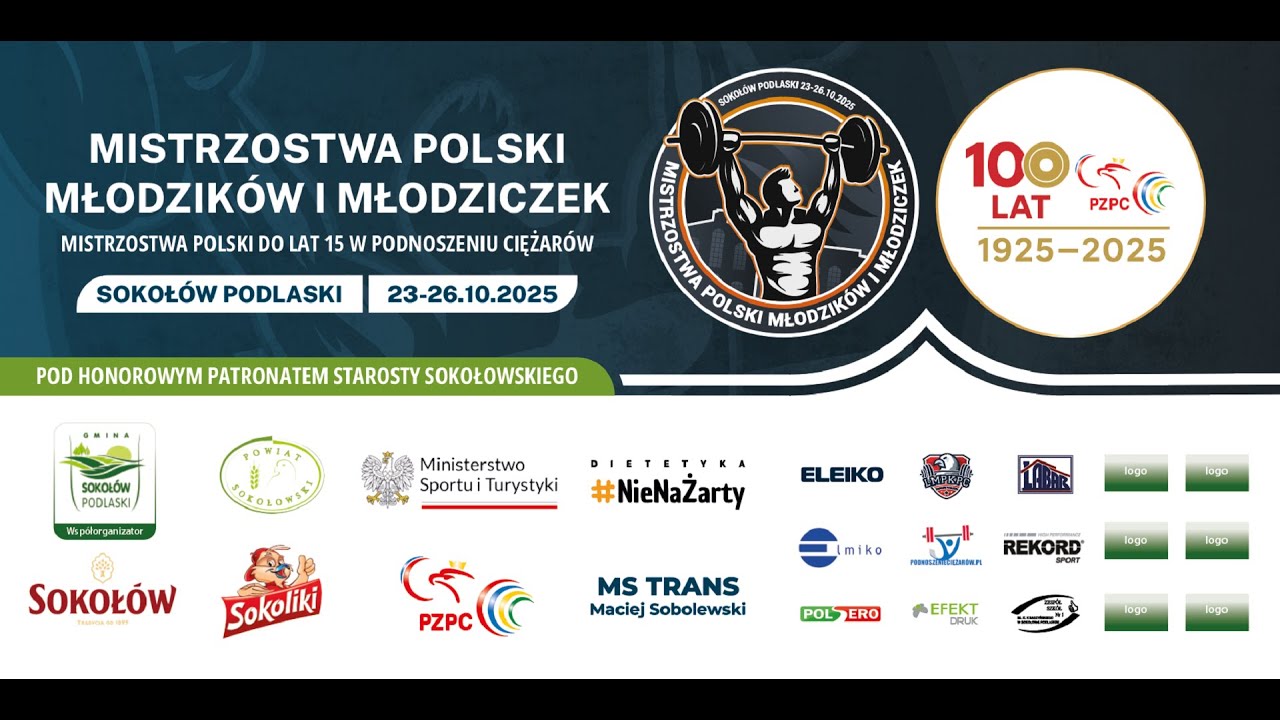 Mistrzostwa P M i M U15  w podnoszeniu ciężarów Sokołów Podlaski 23-26.10.2025 r-dzień trzeci.