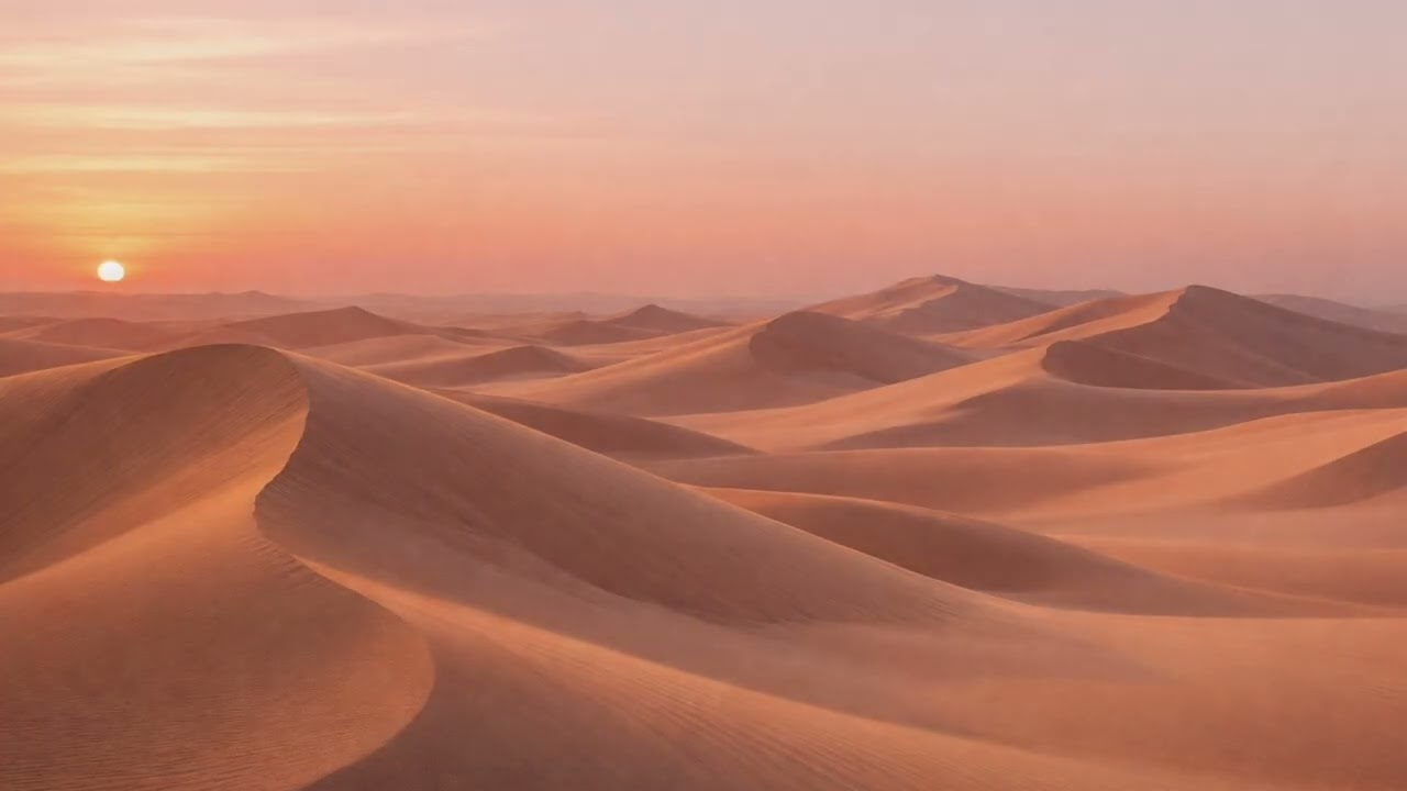 Desert at Sunset | Soft Wind Ambience for Deep Relaxation | 1 Hour