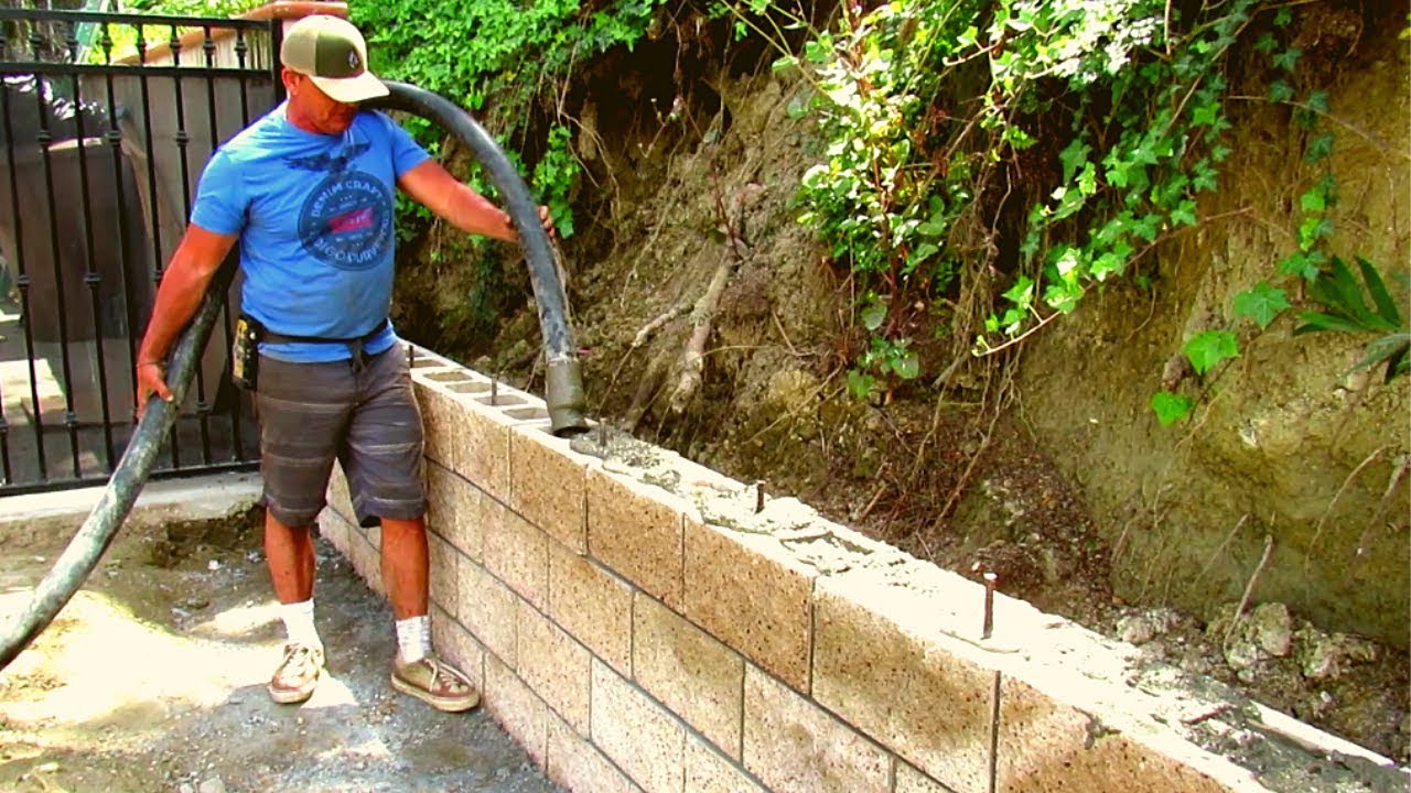 How to do a split face block retaining wall California