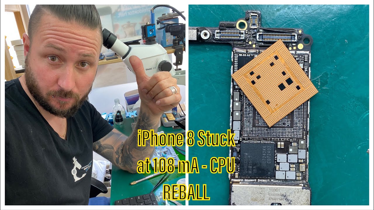 MASTERWORK - iPhone 8 завис на 108 мА - процессор отключен - A11 CPU REBALL - ICC PRO