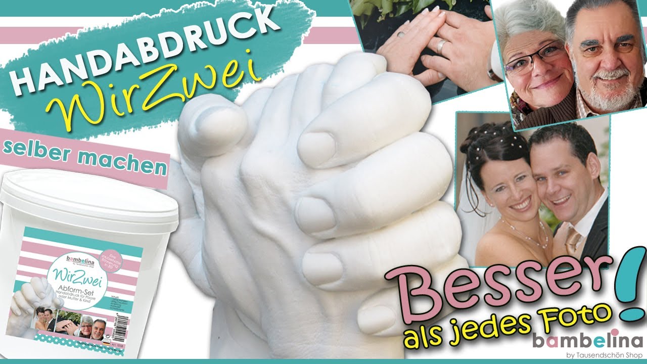 bambelina  3D Handabdruck, Paar Gipsabdruck Hände Erwachsene, hand casting, selber machen, tutorial