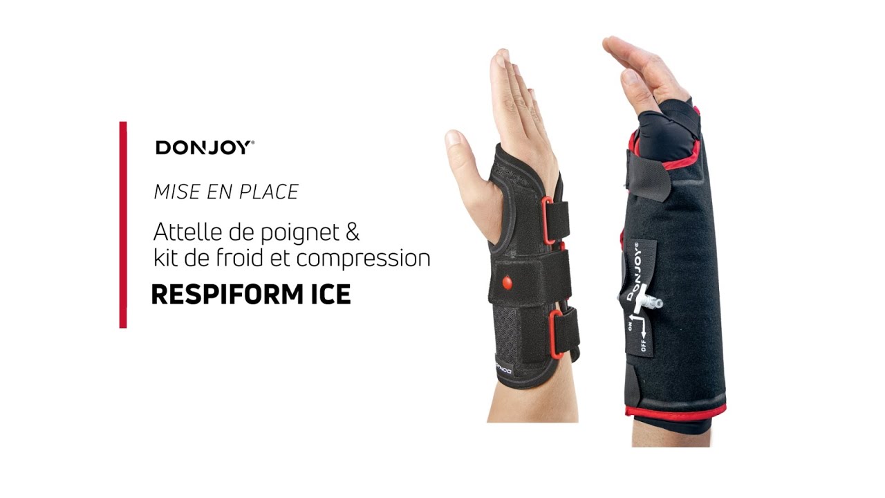 Respiform Ice_Cryothérapie compressive et attelle de poignet - Mise en place
