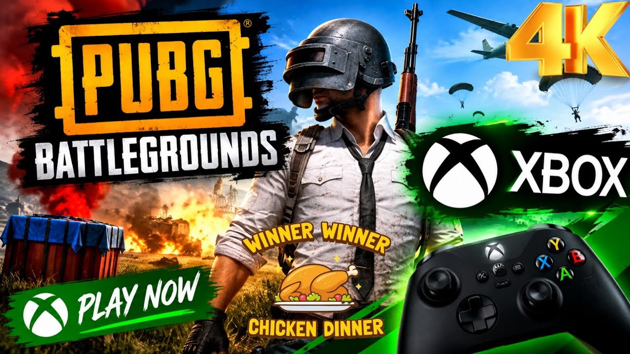 PUBG XBOX SERIES X SQUAD CHICKEN DINNER 4K UHD GAME PLAY 