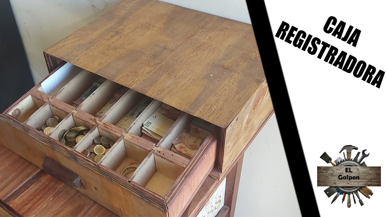 💵💴💶💷CAJA REGISTRADORA DE MADERA 💵💴💶💷