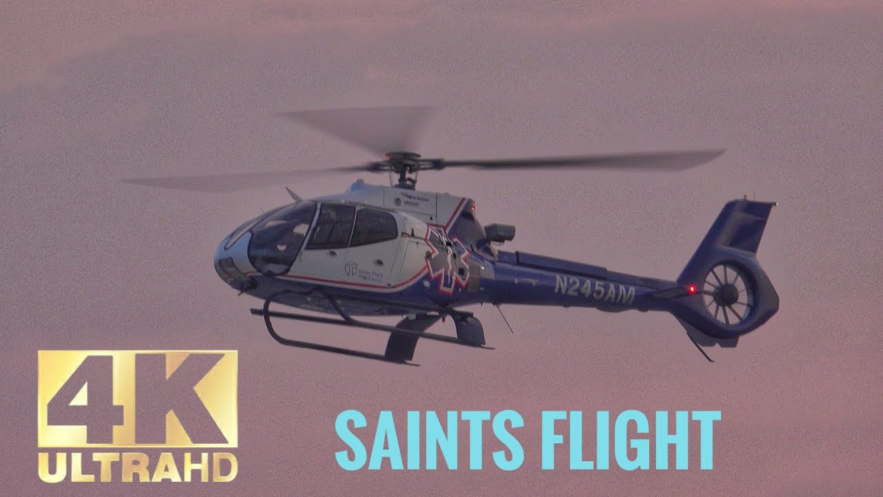 Eurocopter EC130 Saints Flight Helicopter Landing Springfield N245AM Air Methods Corp