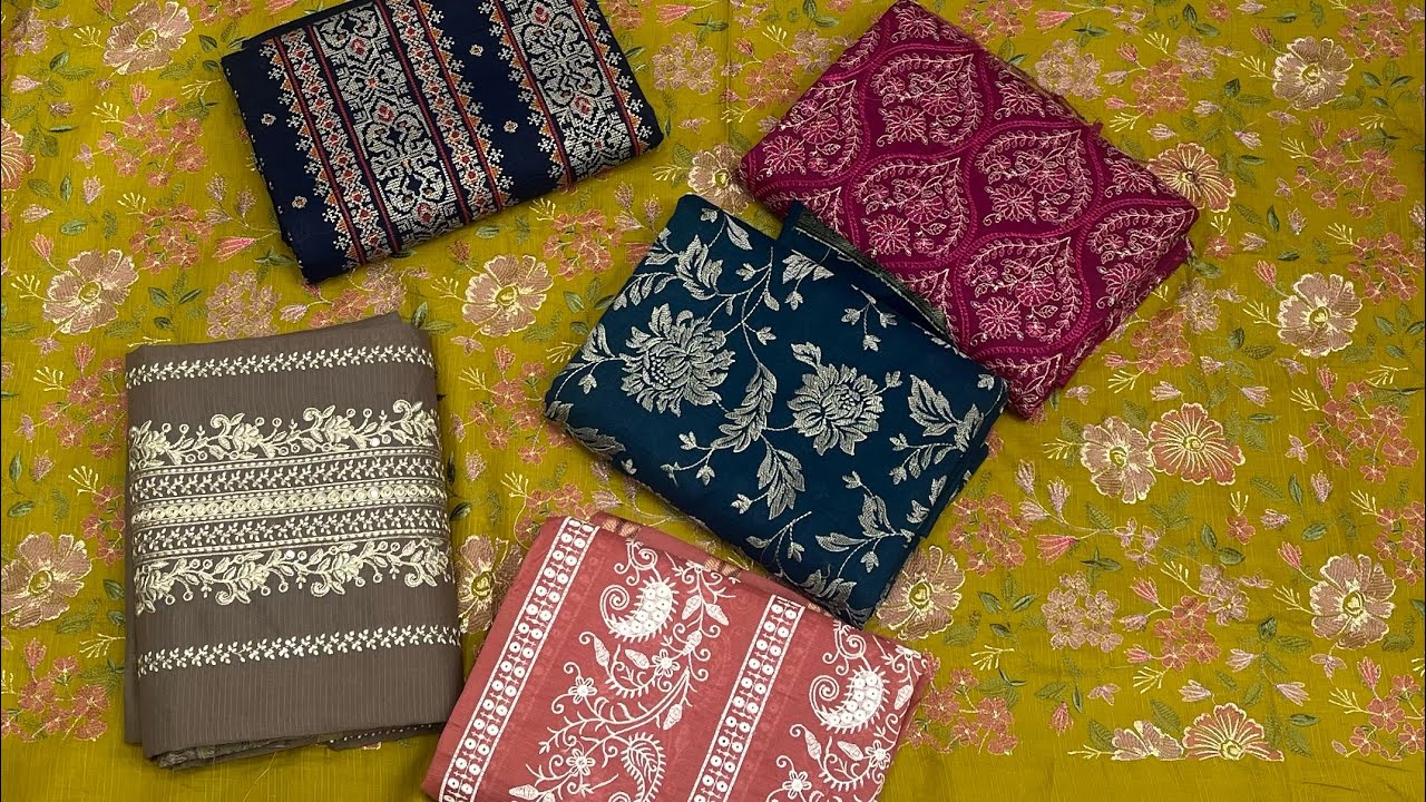 💥Lawn 3 piece suit😱 Kaani dupatta 💖embroidered suit 