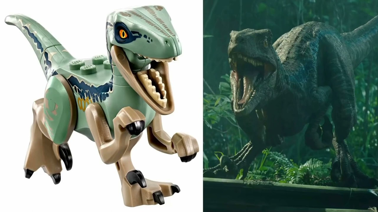 Comparacion de dinosaurios de Lego con la vida real