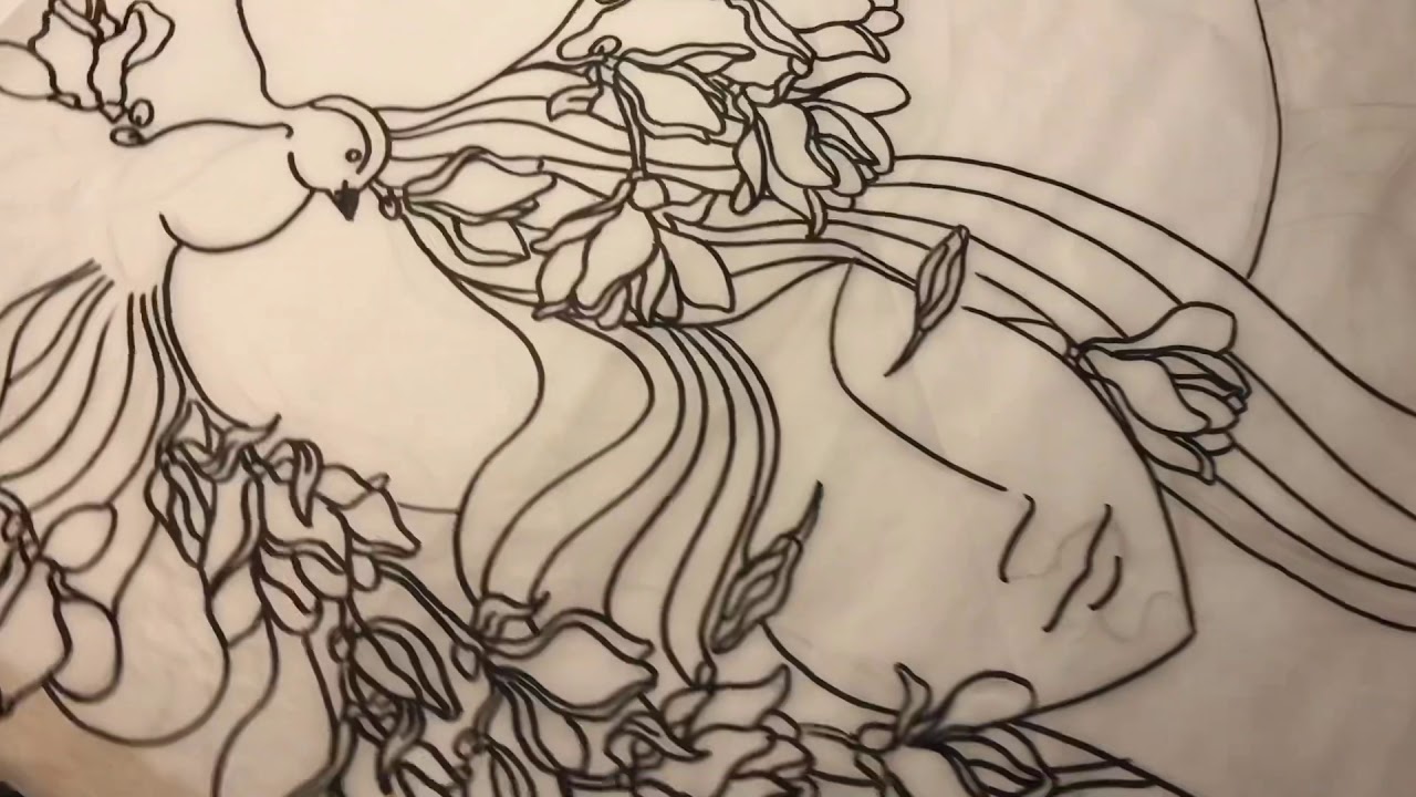 Creation of “Under Magnolias” silk scarf