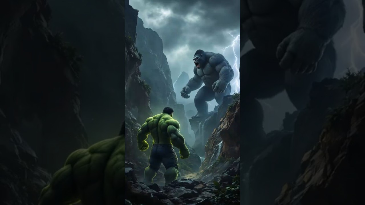 Hulk Vs Kong Fight Duao#hulk#kong#hulkvskong#marvel#movie#aigenerated#status#marco#kids