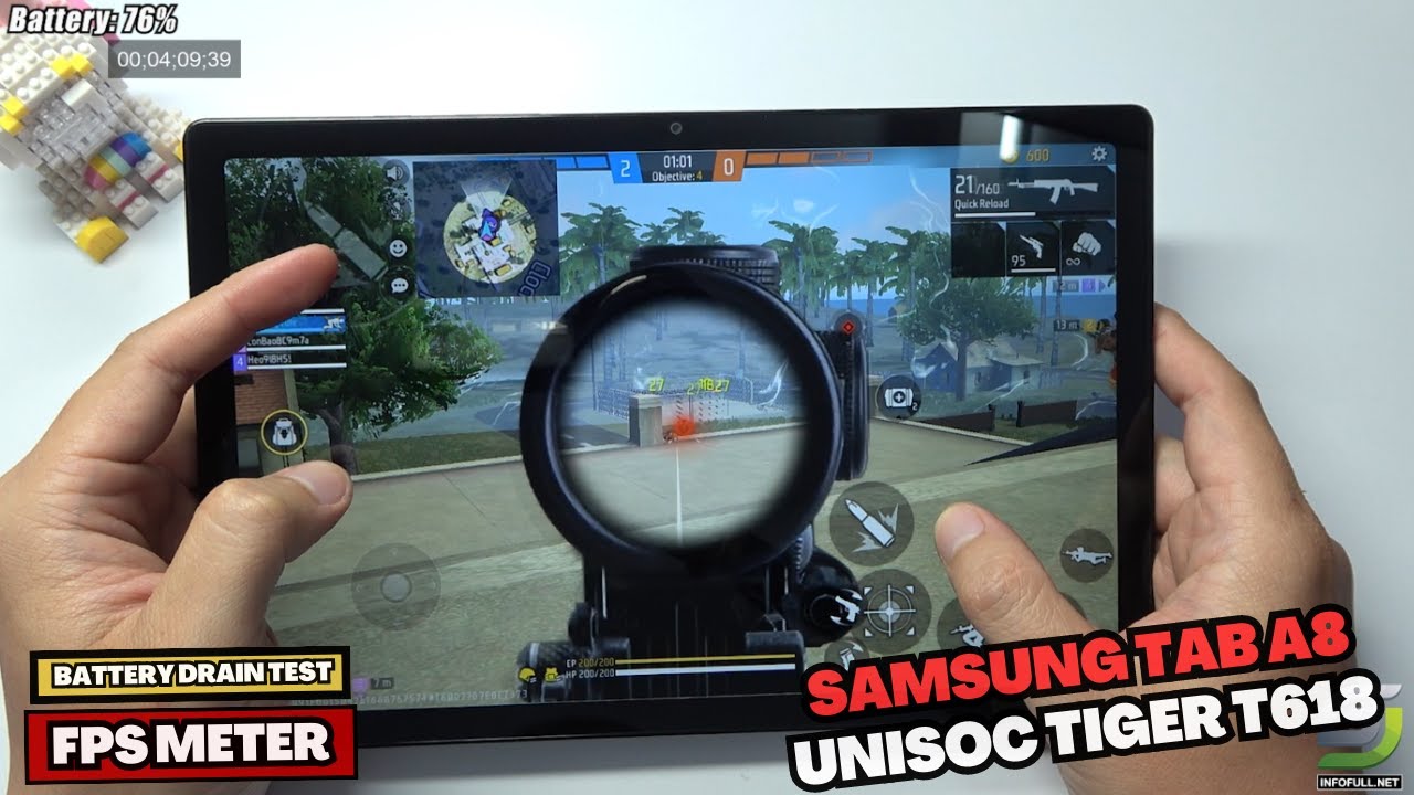 Samsung Galaxy Tab A8 2023 test game Free Fire mobile