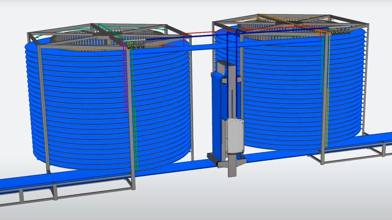 Spiral freezer - Automatic cleaning of dual-drum spiral freezer