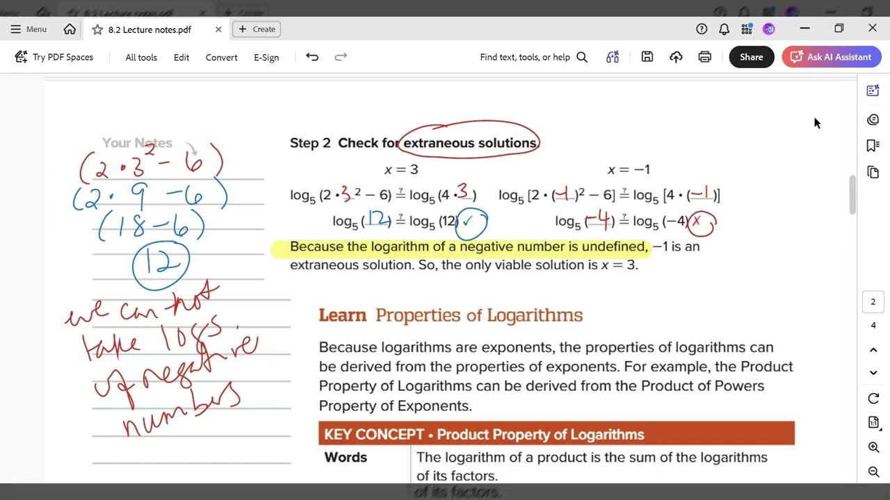 Logarithmic Functions Section 8.2 notes
