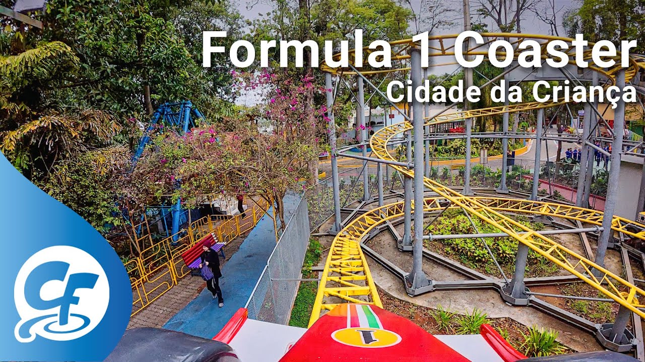 Formula 1 Coaster front seat on-ride 4K POV Cidade da Criança Crianca