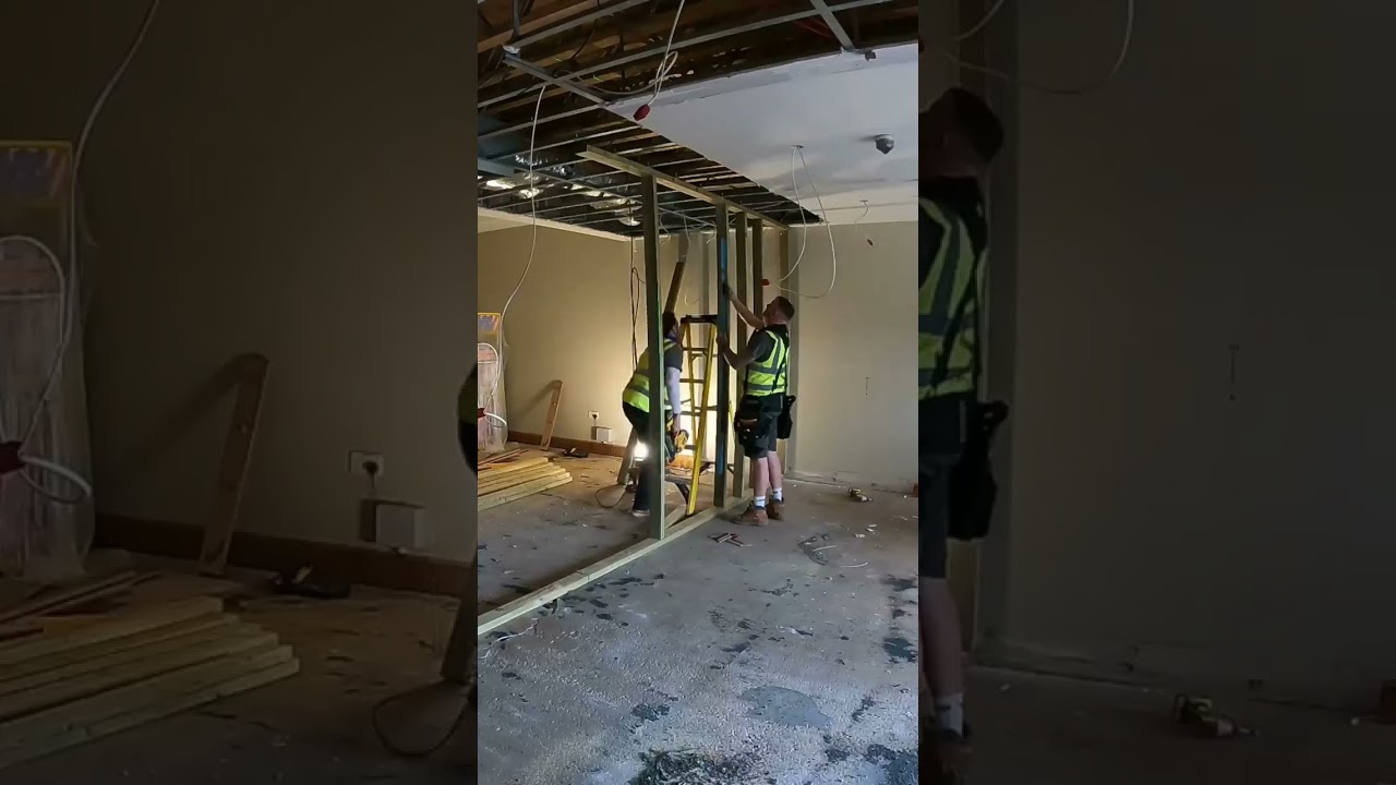 Fire Rated Wall Construction. Full video on the channel. #builders #building #fireboard #firerated