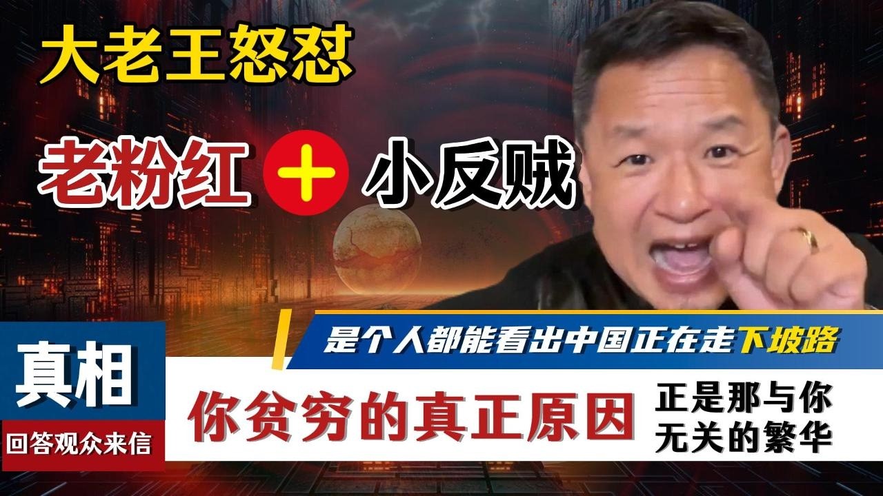 大老王怒怼老粉红：你哪来的自信与自豪？是个人一眼就看出来中国正在走下坡路，与你无关的繁华正是导致你贫穷的原因！| 来自体制内的小反贼想逃离中共，大老王诚恳支招 #老王来了 #观众来信 #粉红 #反贼