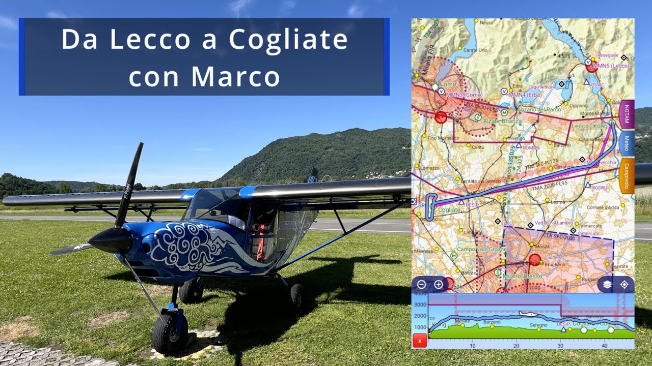 Volo in Brianza da Lecco a Cogliate