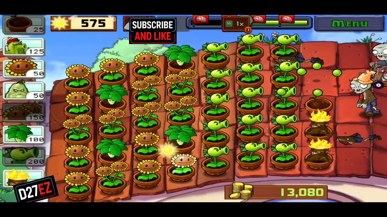 Plants vs Zombies - Adventure 2 - Roof level 9 - D27Ez