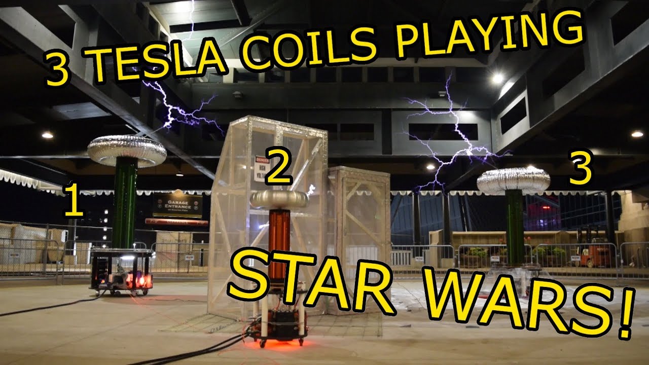 Three Tesla Coils play - A Star Wars Compliation!