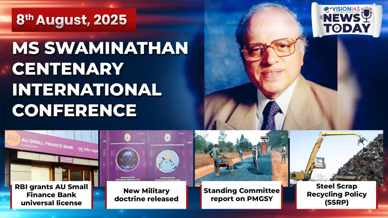 News Today | Daily Current Affairs | 8th August, 2025