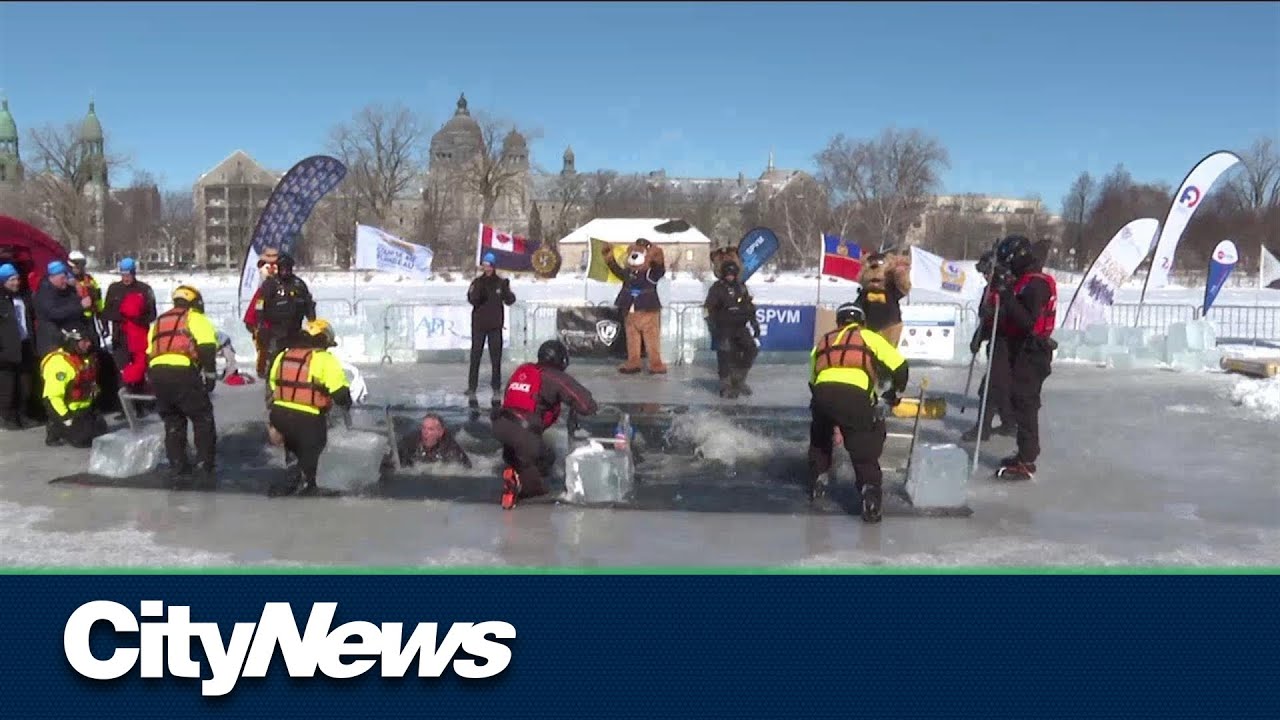 Montreal police jump into Lachine Canal for Special Olympics programs