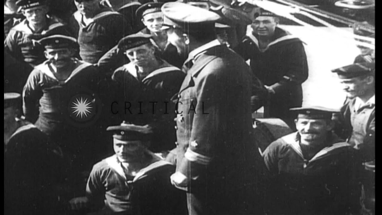 German Auxiliary Cruiser, SMS Moewe (Seagull) returns home after raiding operatio...HD Stock Footage
