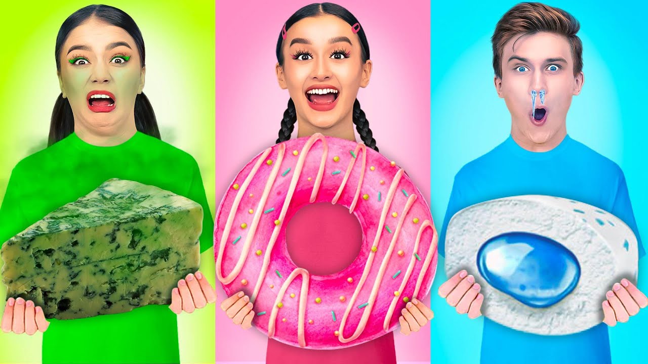 Mangiare Solo UN CIBO COLORATO per 24 Ore   Challenge | Olala