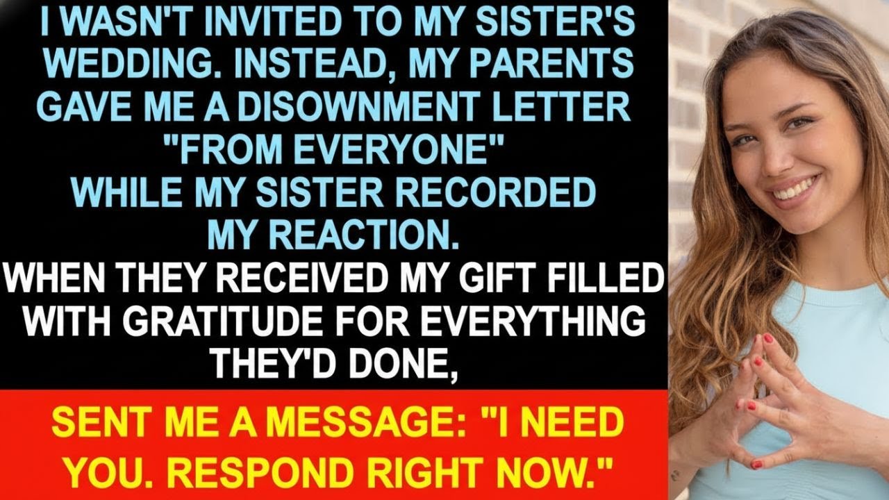 I wasn't invited to my sister's wedding. instead,parents gave me a disownment letter 