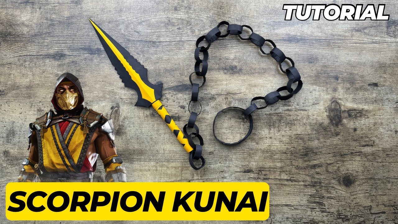 HOW TO MAKE SCORPION KUNAI FROM PAPER STEP BY STEP | MORTAL KOMBAT CRAFT ORIGAMI WORLD TUTORIAL