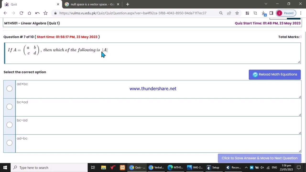 MTH501 Quiz 1 2023/ Mth501 Quiz 1 Solution Spring 2023/ Mth501 quiz   1 2023