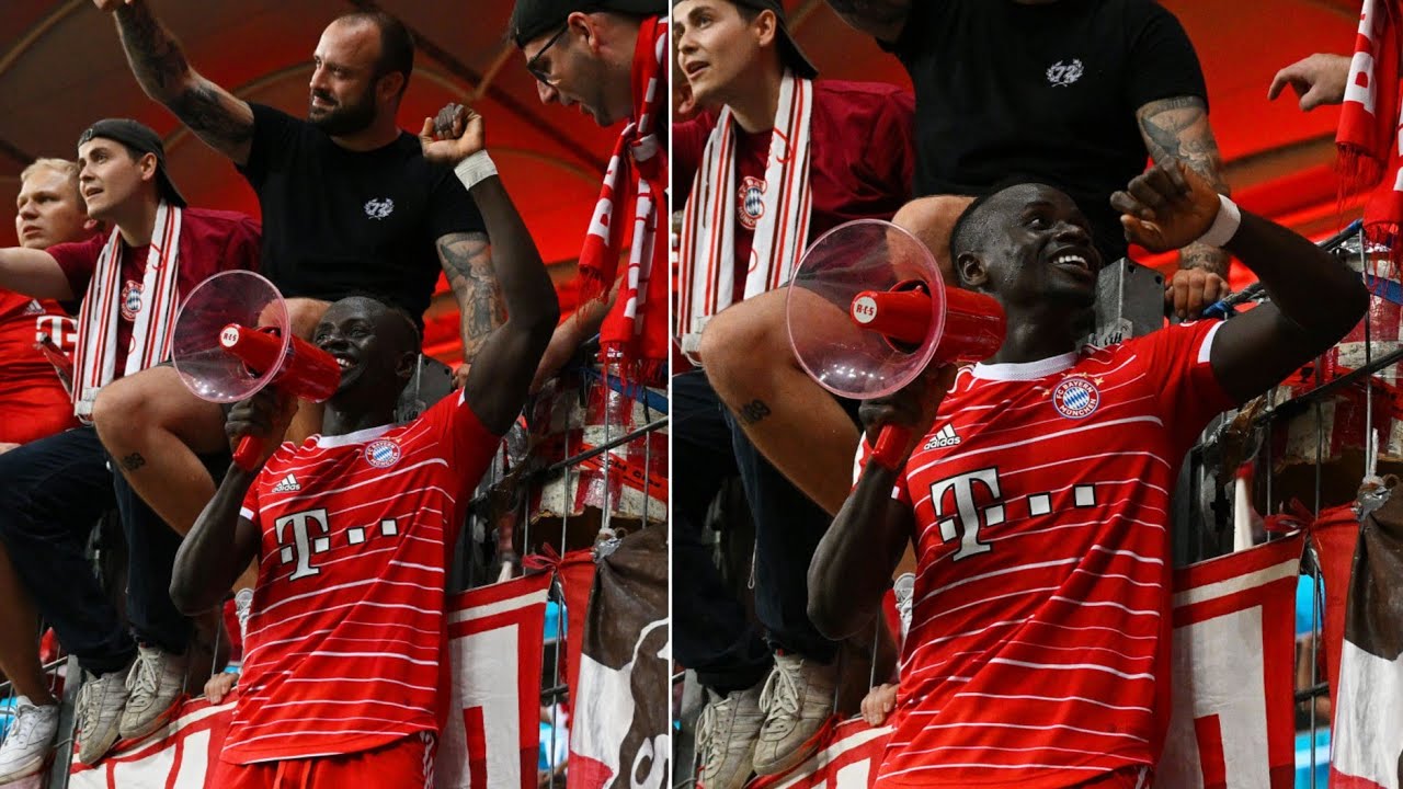Sadio Mane Celebrating with Bayern Munich Fans at Full-Time | Frankfurt 1-6 Bayern Munich