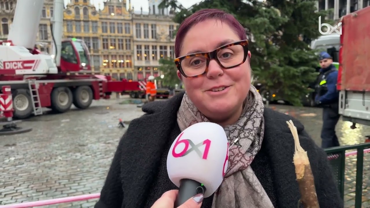 Le sapin de Noël vient d’être érigé sur la Grand-Place
