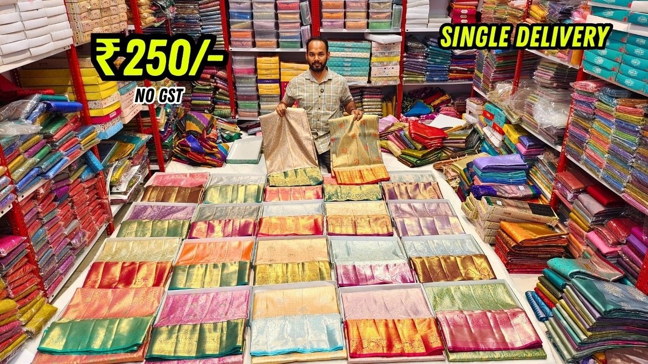Madina Wholesale Pattu Sarees ₹250/- పెళ్లి సేల్ - Single Saree Delivery - Mansoor Sarees