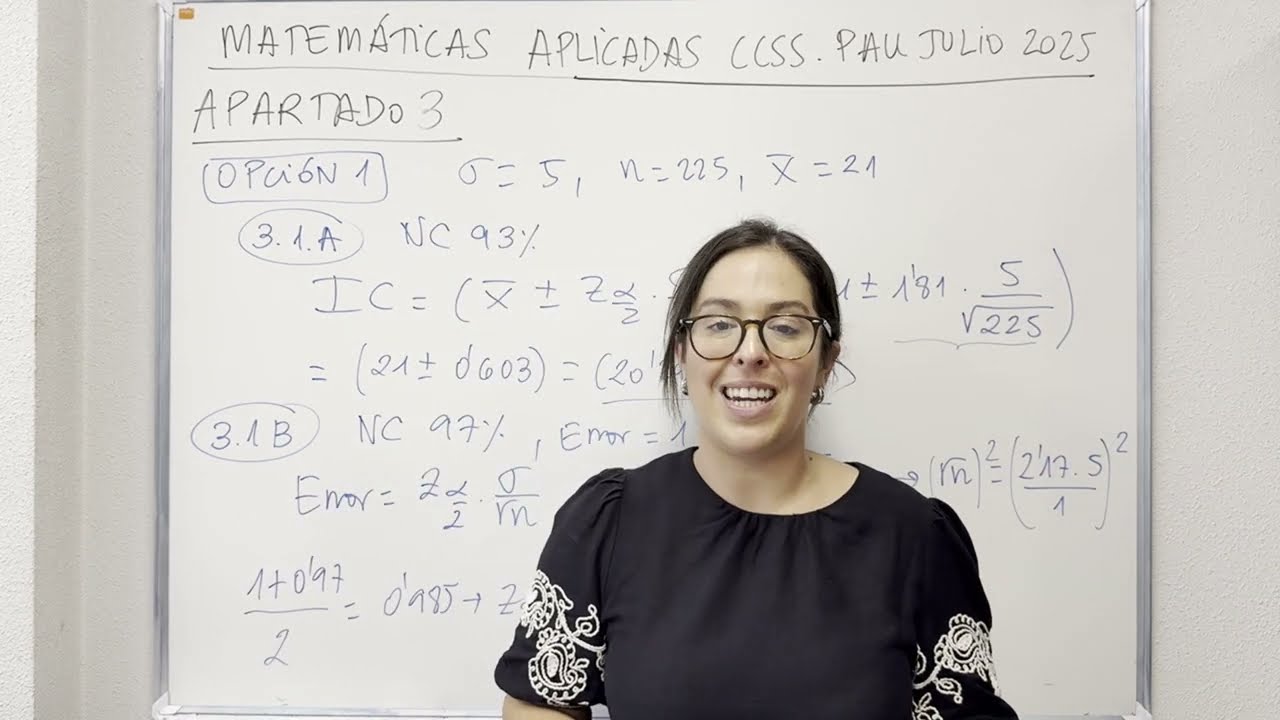 PAU Cantabria Julio 2025. Matemáticas Aplicadas a CCSS (Apartado 3/3)