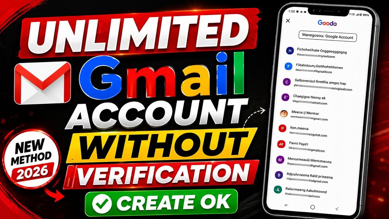 Gmail Account Without Verification |how to Create Unlimited Gmail Accounts Without Mobile Number2026