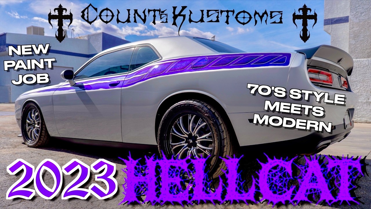 Покраска Dodge Challenger Hellcat 2023 года в мастерской Count&rsquo;s Kustoms.