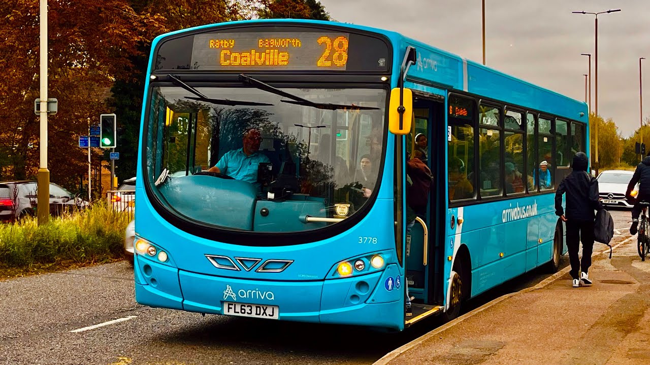 **HIGH IDLE RPM** Ride on Arriva Midlands VDL/DAF SB200 Wright Pulsar 2 3778 (FL63 DXJ) Route 28
