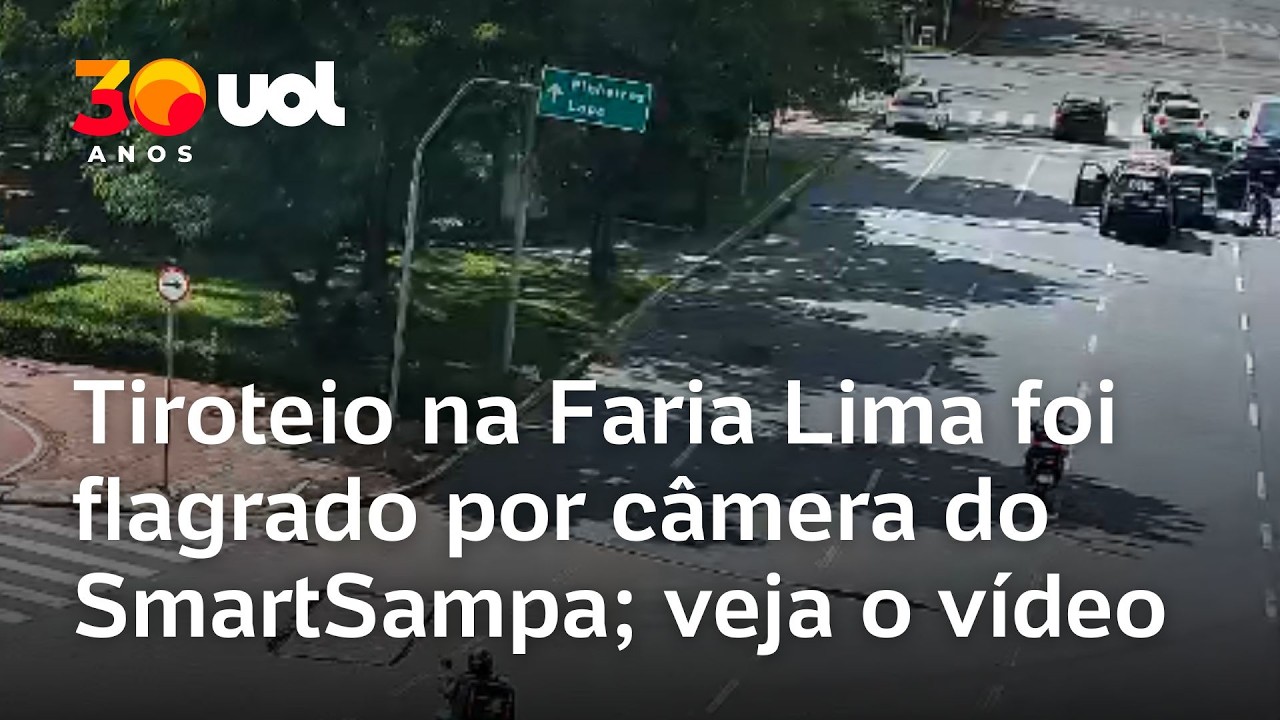 Tiroteio na Faria Lima foi flagrado por c&acirc;mera do SmartSampa; veja o v&iacute;deo